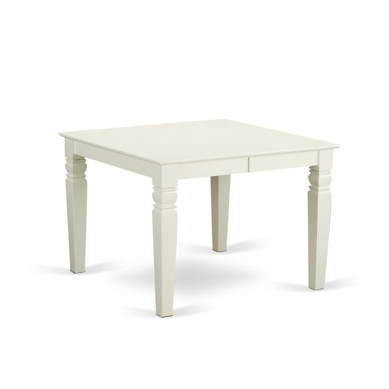 7 Piece Kitchen Table & Chairs Set Consist of a Rectangle Dining Room Table with Butterfly Leaf and 6 Dining Chairs, Linen White