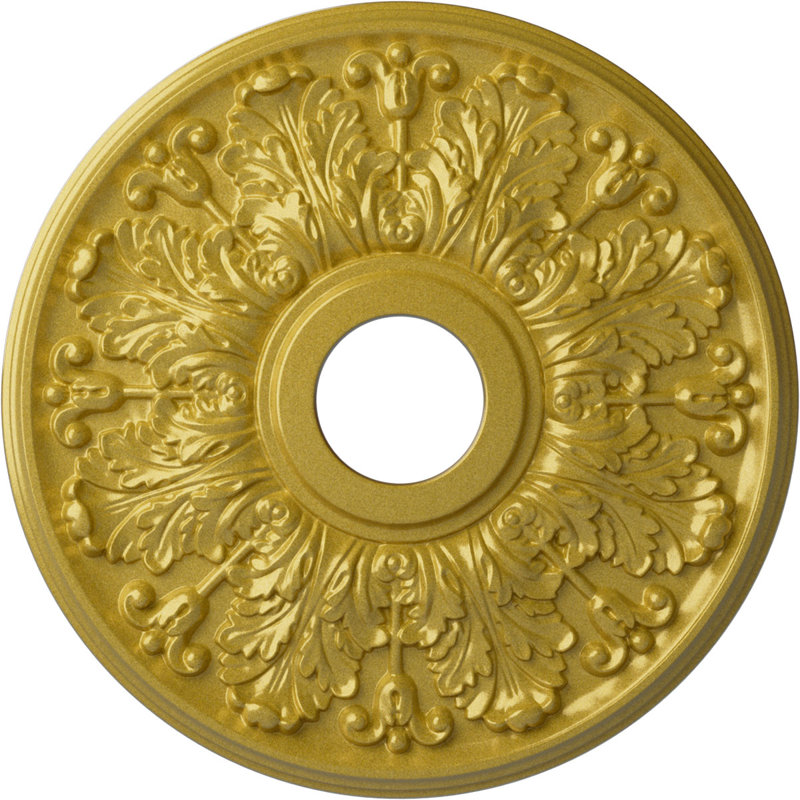 Médaillon de plafond H 16,5 po x l 16,5 po x P 1,125 po Apollo, Doré intense