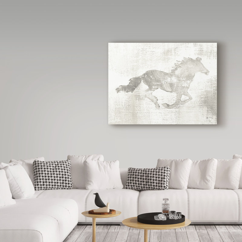 « mustang study neutral », reproduction de peinture à l’acrylique sur toile tendue, H 18 po x l 24 po x P 2 po