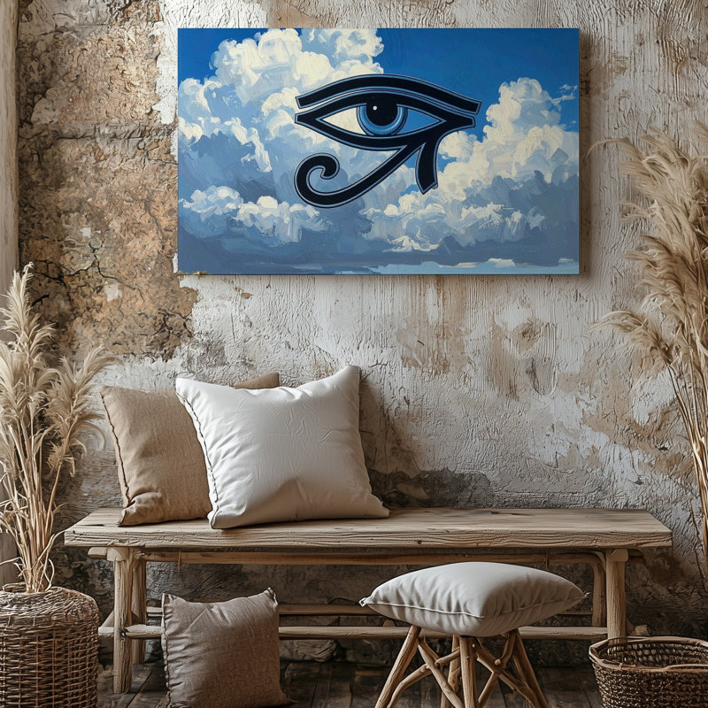 «Floating Eye of Horus Canvassurreal Sky», art mural sur toile, H 9 po x l 12 po