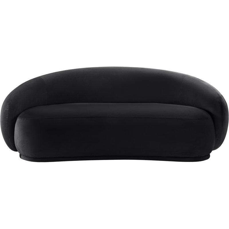 Causeuse en velours Emery, Velours noir
