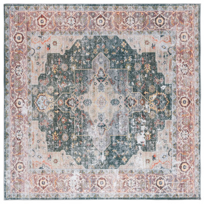 Arizona Eckart Machine Washable Non-Slip Area Rug in Green & Beige