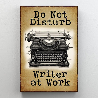 «Do Not Disturb Writer At Work», reproduction d'art graphique sur toile tendue