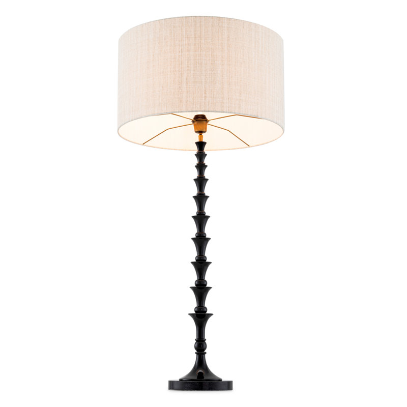 Table Lamp, Black, Beige
