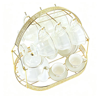 Coffee Mug Holder, Wire Rack Display Stand, (Gold)