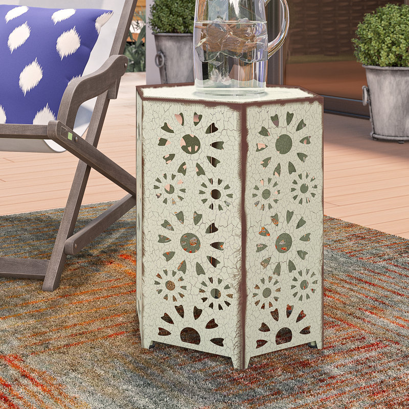 table de bout Crepeau, H 22 po x l 14,25 po x P 12,5 po, Vert/brun