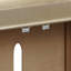 Armoire console en chêne naturel à motif soleil levant et finition taupe