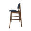 De 2 tabourets de bar de style Mid-Century - Bleu foncé, bois avec pieds fins et fuselés, bois massif, élégant