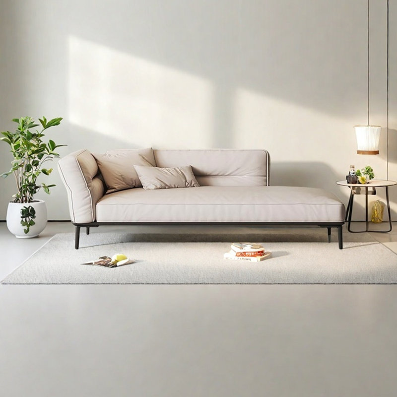 Chaise longue éponge moderne et minimaliste, Face à la gauche, Beige