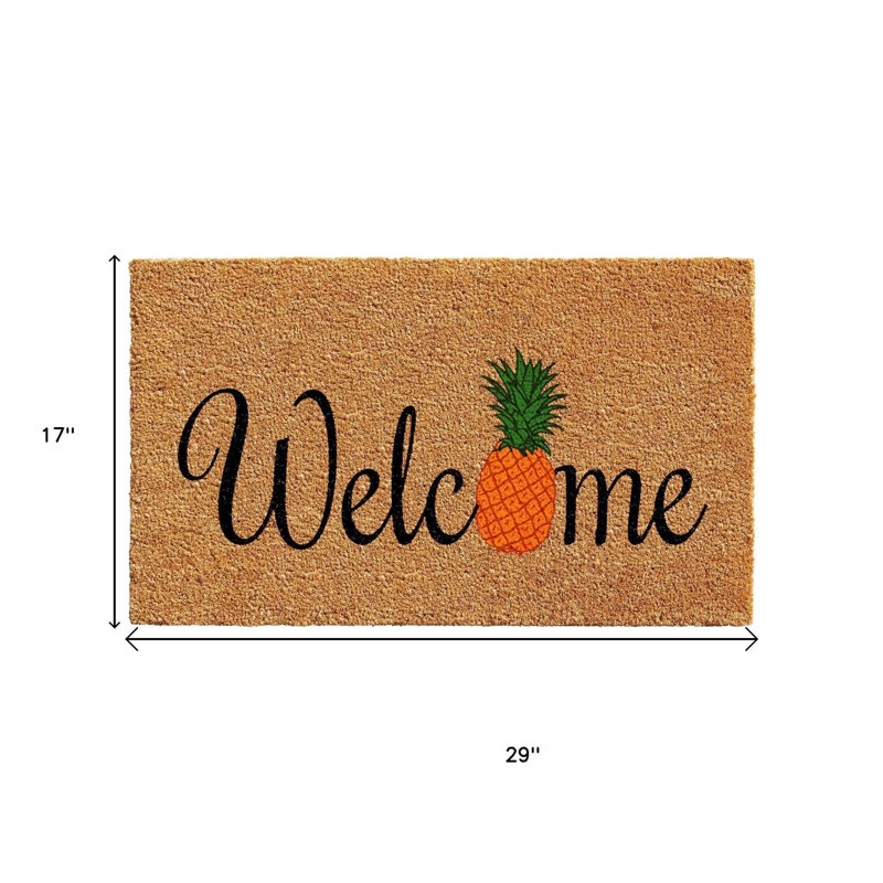 17" X 29" Natural Pineapple Welcome Outdoor Coir Door Mat