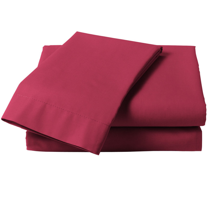 Cotton Blend/Polyester Flat Sheet, Berry, Kingsize (5')