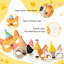 Cat Birthday Masks, 24 Pcs Kitten Birthday Party Masks Set