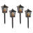 Black Solar Powered Integrated LED Pathway Light Pack