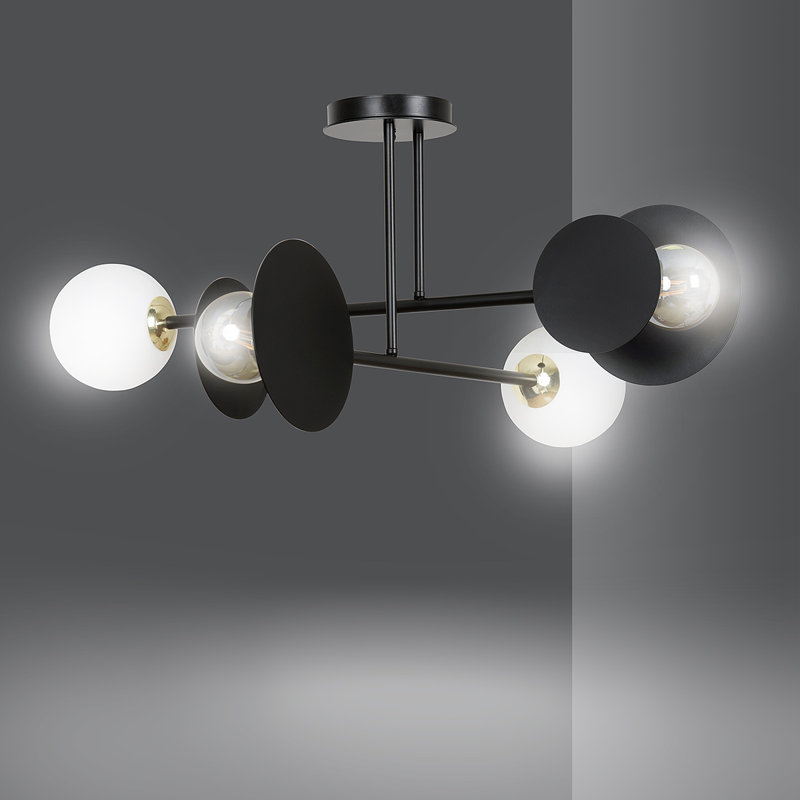 Cifuentes Glass Semi Flush Mount, Black