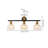 3-Light Black and Gold Bathroom Vanity Light with Clear Glass Shades
