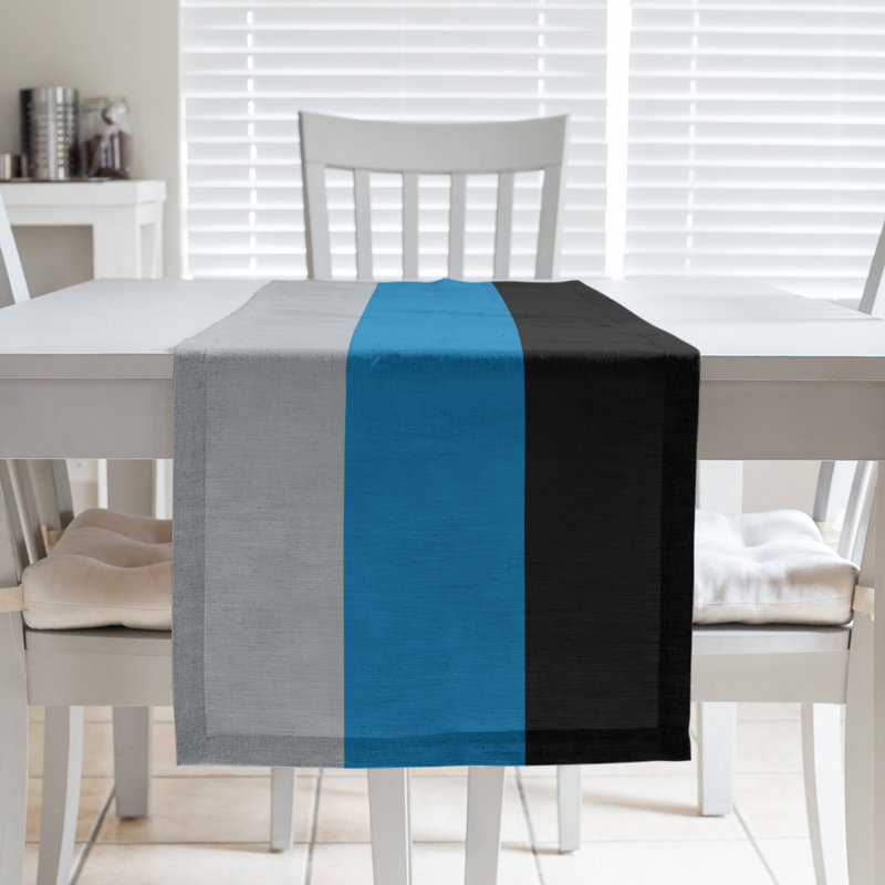 New Orleans Football Stripes Table Runner, 72" x 16", Polyester, Detroit Football Blue Middle