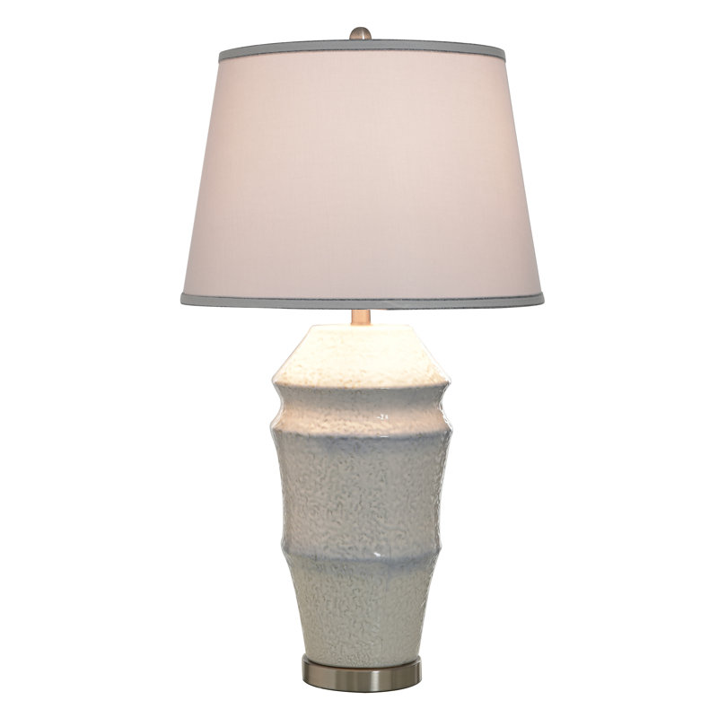 Lampe de table en céramique - abat-jour blanc