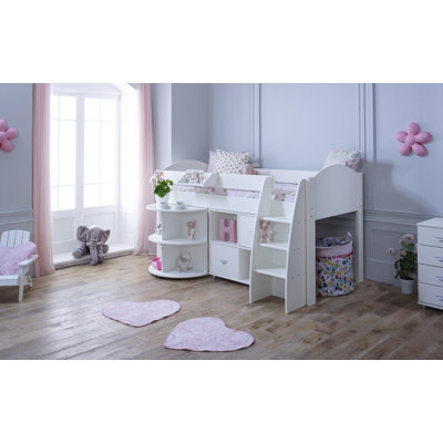 Juliana European Single (90 x 200cm) Mid Sleeper Loft Bed Bed with Built-in-Desk