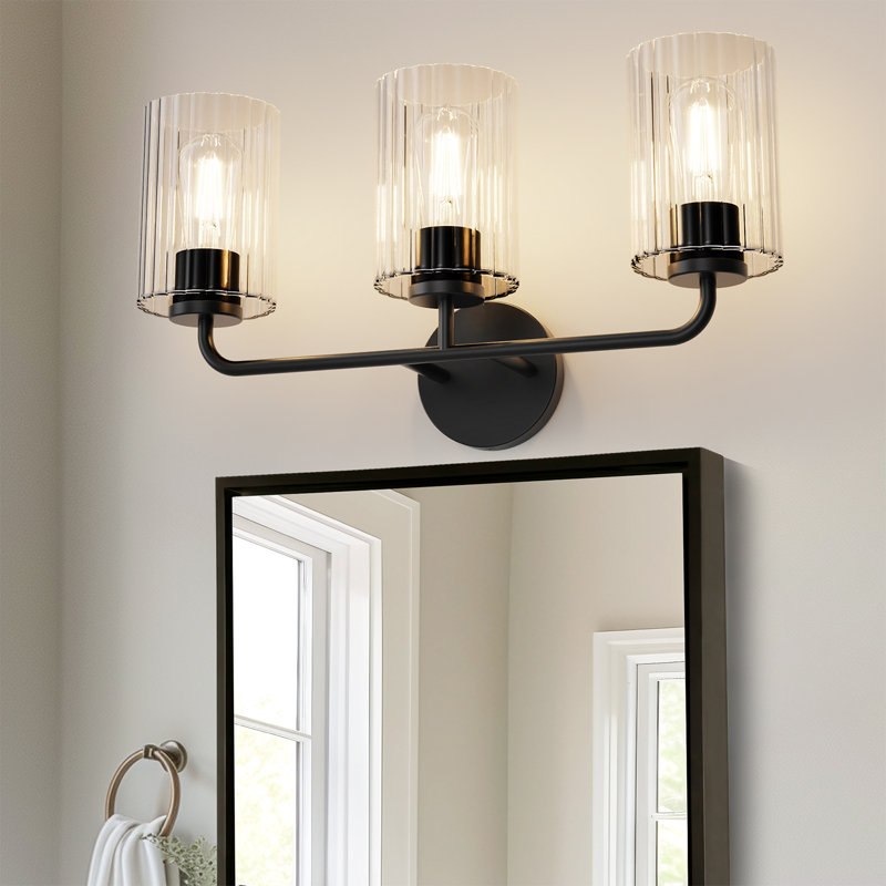 Coffret de meuble-lavabo mural 3 têtes, Noir, H 6 po x l 6 po x P 19 po