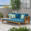 Canapé d'extérieur extensible 3 places en bois d'acacia, canapé rembourré, méridienne, méridienne spacieuse et méridienne de patio-328967618