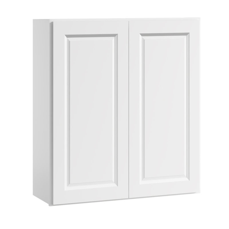 Armoire de cuisine murale traditionnelle blanche l 36 po x H 42 po x P 12 po avec tablettes réglables, Traditional White