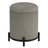 Modern Boucle Fabric Round Storage Ottoman - Black-961553251
