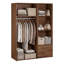Spacious, timeless wardobe with 3 turning doors and 2 drawers, engineered wood, light beige, 205.9 cm W x 200.1 cm H x 58.8 cm D