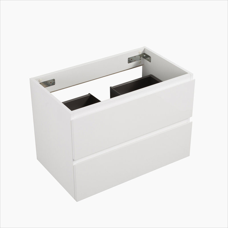 Armoire murale SANS lavabo, avec deux tiroirs, Blanc