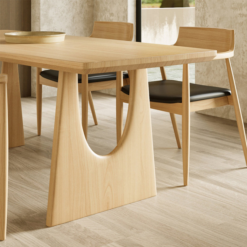 Japanese style solid wood dining table set, 29.5"H x 70.8"L x 31.4"W