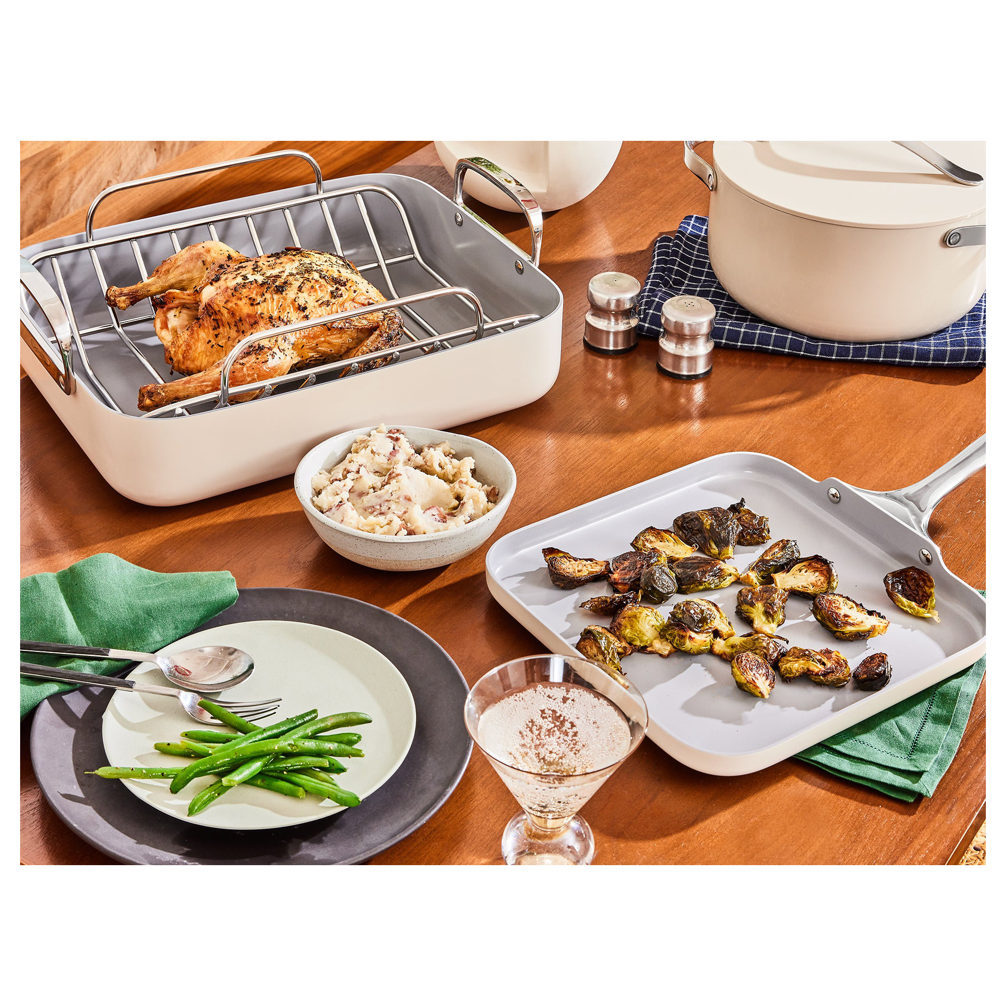 Caraway 5Pc Square Cookware Set, Cream