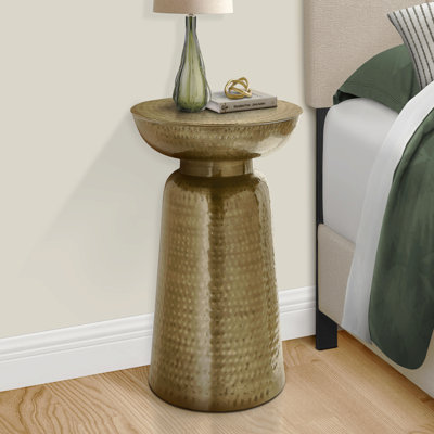 Table d'appoint, tambour, côté, bout, table de chevet, lampe, métal, contemporain, moderne