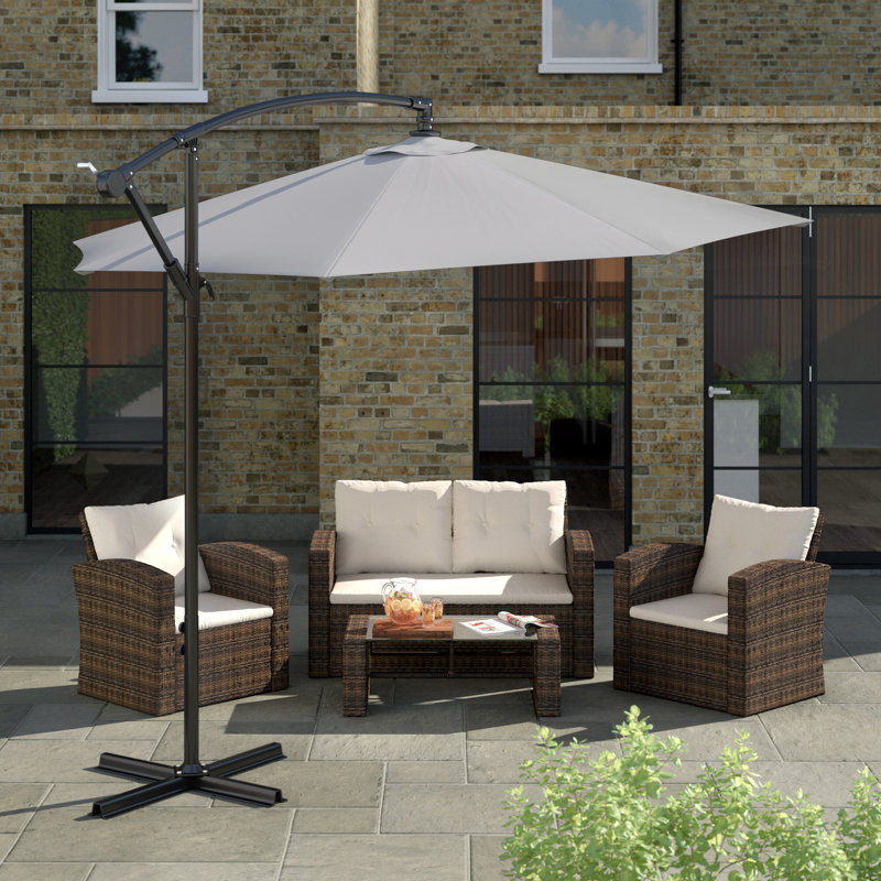 Annora 300cm Tilt Cantilever Parasol, Light Grey