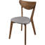 Chaises de salle à manger rembourrées en noyer naturel et gris 2 - Élégant et fonctionnel 2 pièces
