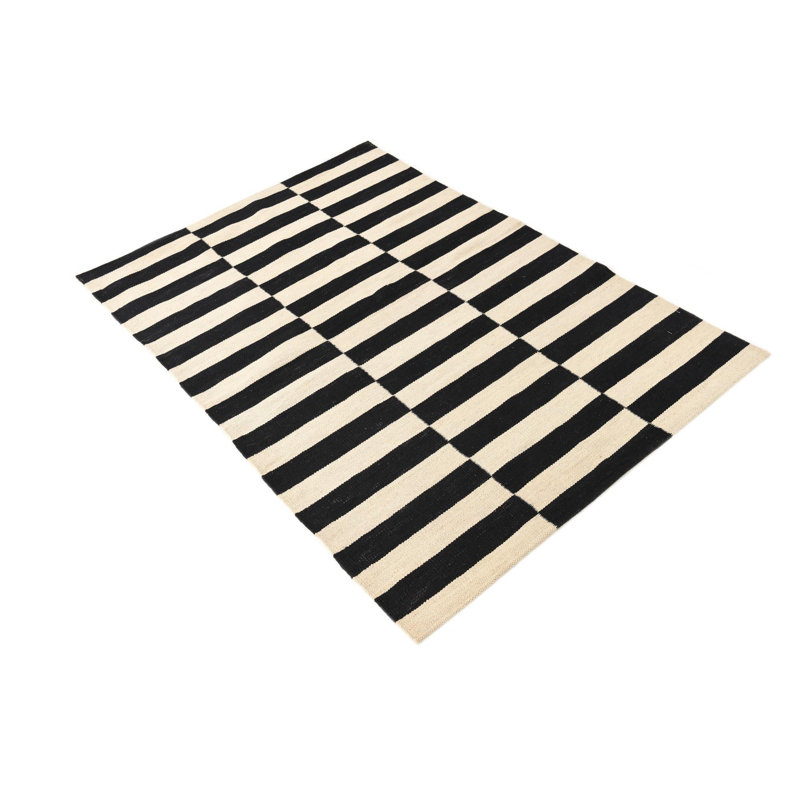 Tapis noir et blanc Ousley