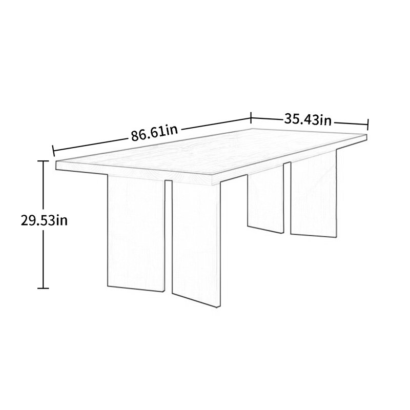 Table de salle à manger Raynne, L 35,43 po x L 86,61 po