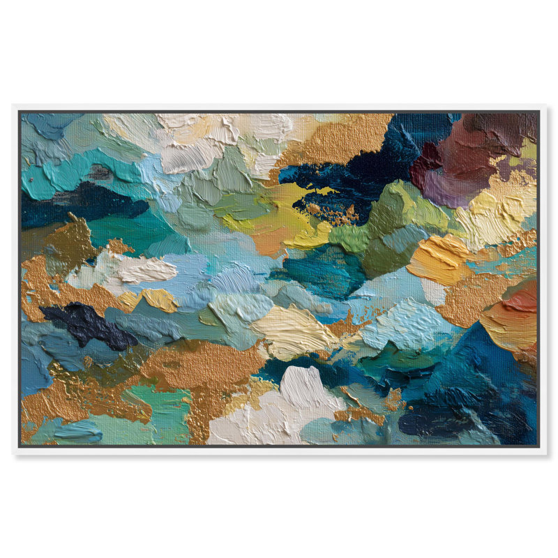 Lapis et or I, reproduction d'art sur toile par Art Remedy, H 10 po x l 15 po, Cadre doré