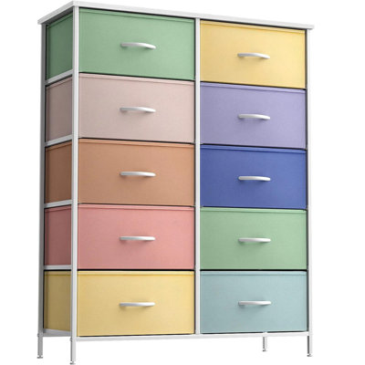 Sorbus 10 Drawers Dresser with Steel Frame and Fabric Bins