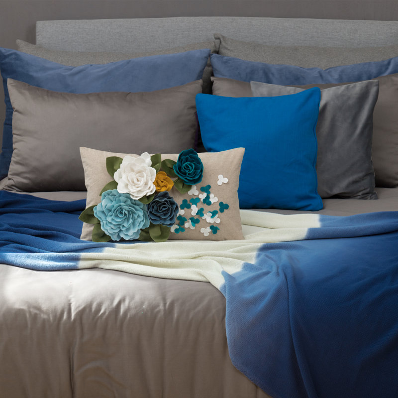 Housse de coussin décoratif, Bleu / bleu sarcelle