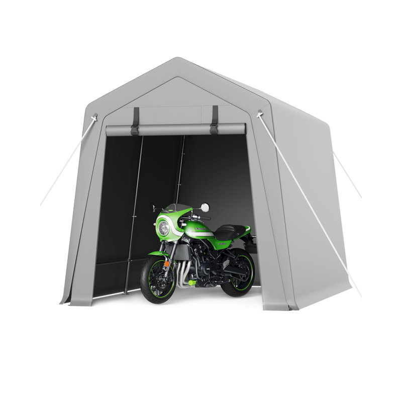 Motorcycle Storage Sheds 7x10 Ft, Portable Shed With Rolled Up Zipper Door, Waterproof, Storage Tent Heavy Duty For Motorcycle, Bike, Firewood, Garden Tools