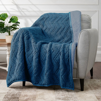Jeté en sherpa CBCHome Cozy Chevron