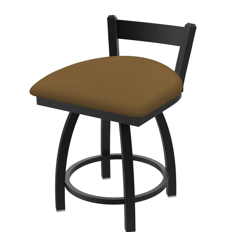 Tabouret de coiffeuse à dossier bas 18 po Catalina, Vinyle - Canter, Étain