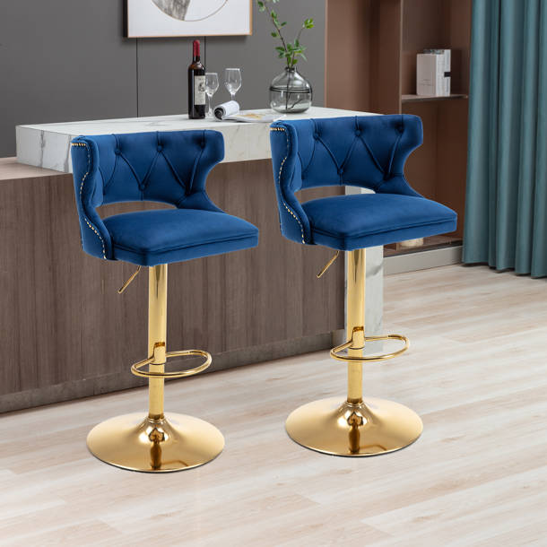 Rosdorf Park Jelliff Swivel Upholstered Adjustable Height Counter Stool ...