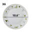 Ensemble de 6 assiettes de service rondes 100% papillon en porcelaine