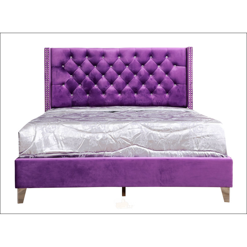 Tranquil Purple Queen Bed With Storage