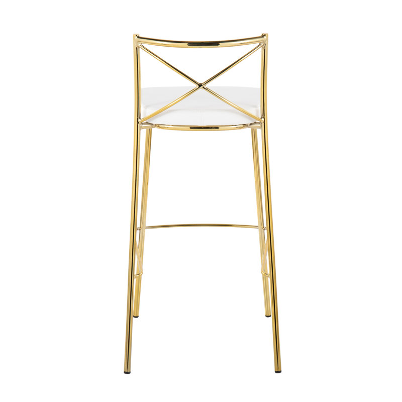 Ensemble de 2 tabourets de bar 30 "Modern Charlotte Modern - cadre en métal doré blanc par LumiSource