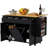 44" Rolling Kitchen Island With Drop Leaf & Trash Can Cabinet, Large Kitchen Cart On Wheels With Wood Top, Mobile Coffee Bar & Microwave Stand, Adjustable Shelves, Towel Rack-862993820-862993794