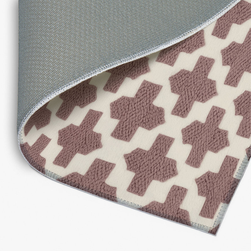 Tapis d'intérieur et d'extérieur à carreaux beige, Rectangulaire 8 pi x 10 pi