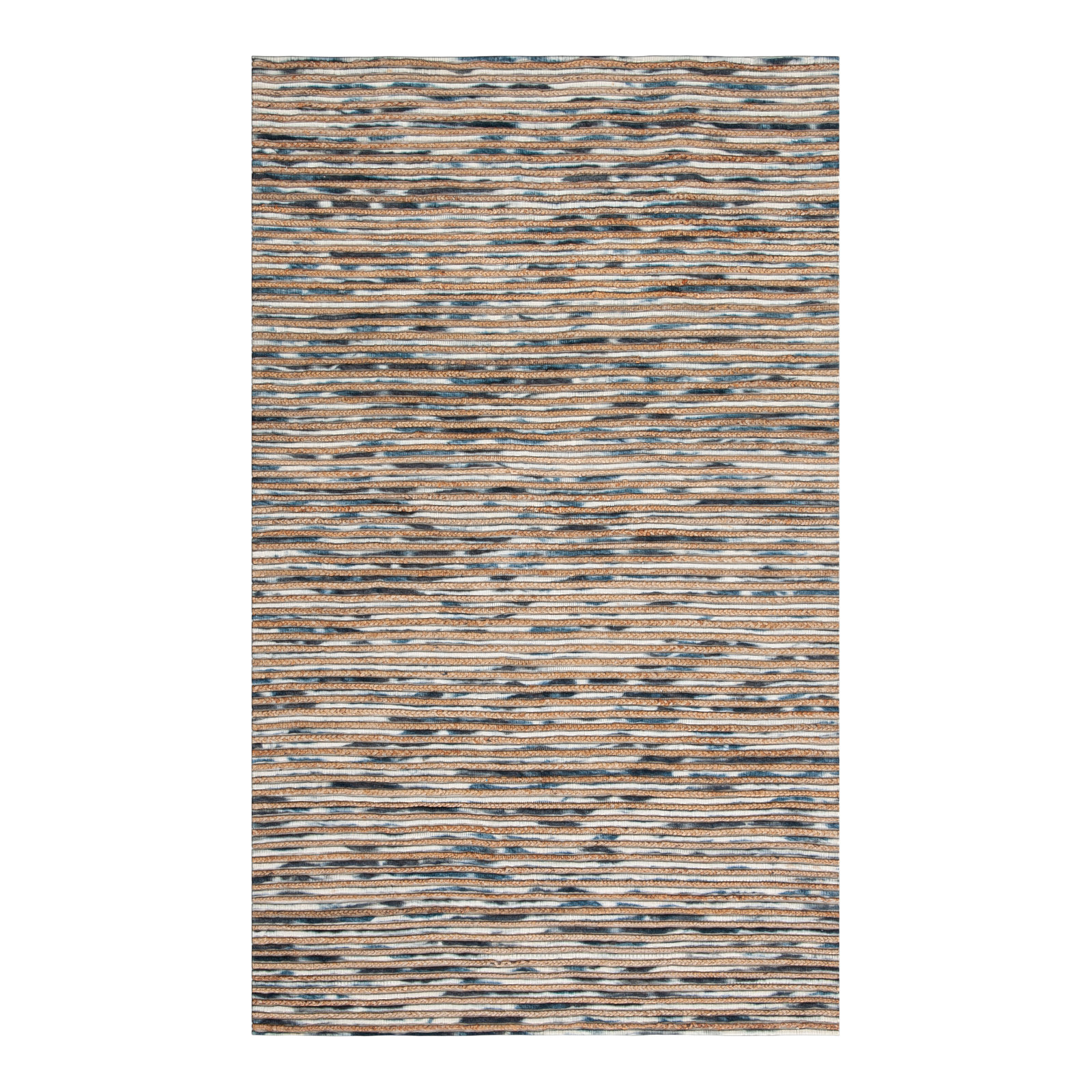 Cocci Striped Hand-Loomed Natural/Gray Area Rug, Rectangle 3' x 5'