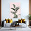 Art mural contemporain abstrait botanique-129139507
