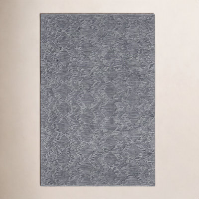 Linn Gray Hand-Woven Chevron Rug